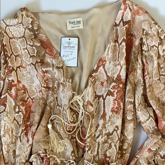 Peach Love California Snake Print Blouse, NWOT - Picture 3 of 6